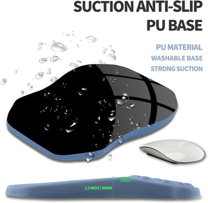 Ergonomic Raised Mouse Pad Wrist Support with Bilateral Slope Memory Foam Mousepad for Wrist Rest and Carpal Tunnel Pain Relief 11.8x7.9〃 Black