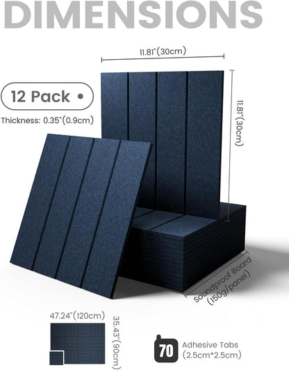 Fluxynara Large Felt Bulletin Board 48" x 36" Cork Board Alternative-12 Pack with 70 Safe Removable Adhesive Tabs, Cork Boards for Walls Cork Board for Home Office Classroom Pin Board (Oatmeal)
