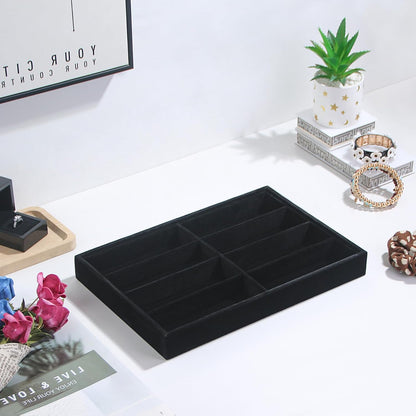 Coward Sunglass Organizer, Beige Velvet Glasses Trays - Eyeglasses Watches Jewelry Display - Men Women (8 Grids)