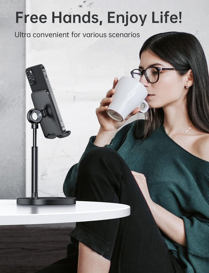 LISEN Cell Phone Stand Phone Holder for Desk Office Decor, Office Desk Accessories Women PC Gaming Essentials iPhone Stand Gadgets Men Gift for Father Fit OtterBox Case Switch iPad Air Tablet 4-10 in
