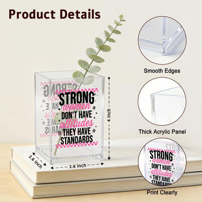 The Makeup Artist Acrylic Cosmetic Pencil Pen Holder, Funny Vanity Accessories for Girls, Makeup Brushes Holder for Beauty Specialist Esthetician, Make Up Artist MUA Appreciation Gifts