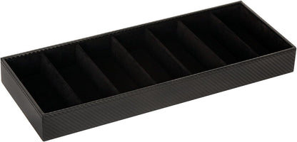 J JACKCUBE DESIGN 7 Slot Sunglasses Organizer, Leather Eyeglass Storage Tray Box for Table, Desk, or Drawer - MK378