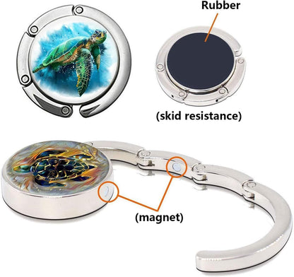 Foldable Purse Hook for Table, Purse Hanger for Table, Desk Bag Hook, Desk Purse Hook, Purse Holder for Table - Compact Portable Multi-Use Design, Aluminum Alloy Handbag Hanger, 3 Pcs (Style A)