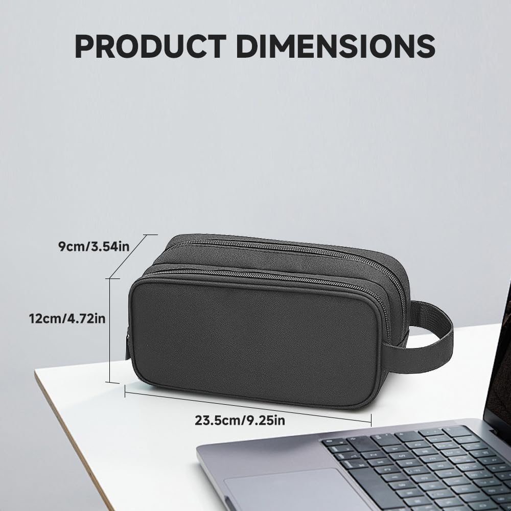 Teskyer Tech Organizer Pouch – Portable Waterproof Electronics Bag with Compartments for Cables, Chargers, Earbuds & Phone (Black)