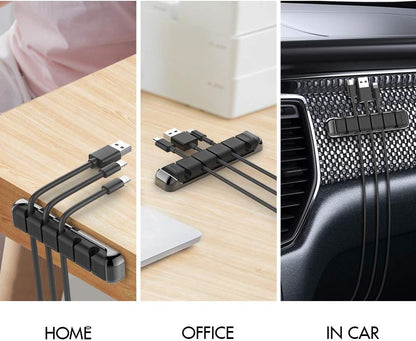 AHASTYLE Cable Organizer Holder 5 Slots Desktop Cord Wire Clips Keeper for Organizing USB Cable/Power Cord/Wire Home Office and Car (Pink)