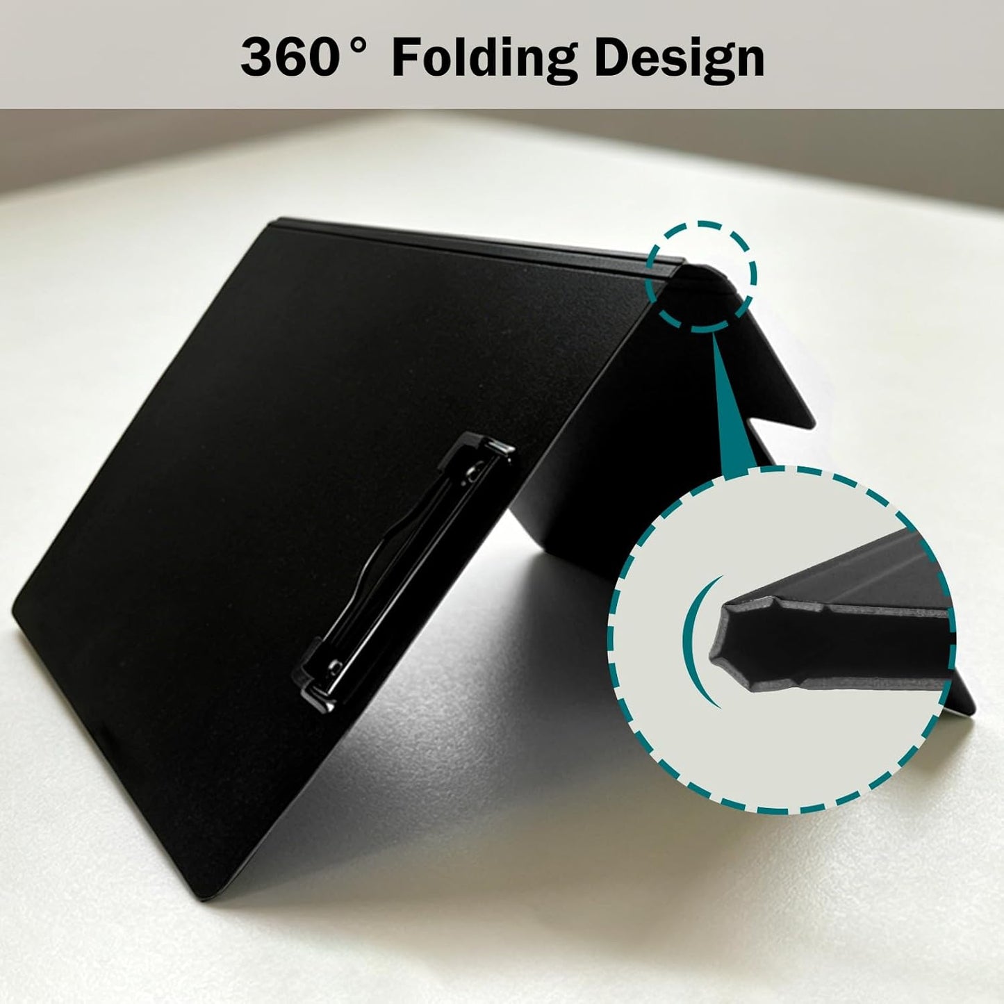 SITHON Foldable Clipboard Folder with Pen Slot, 360° Rotating PP Writing Pad with Dual Low Profile Metal Clips, Durable A4/Letter Size Document Folder for Nurses Classroom Business Office