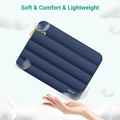 MOSISO Laptop Case 13.3 inch,13-13.3 inch Puffy Laptop Sleeve Compatible with MacBook Neo/Air 13.6 M5 M4 M3 M2 M1/Pro 13/14,HP Dell ASUS Lenovo,Polyester Horizontal Bag with Small Case, Sand