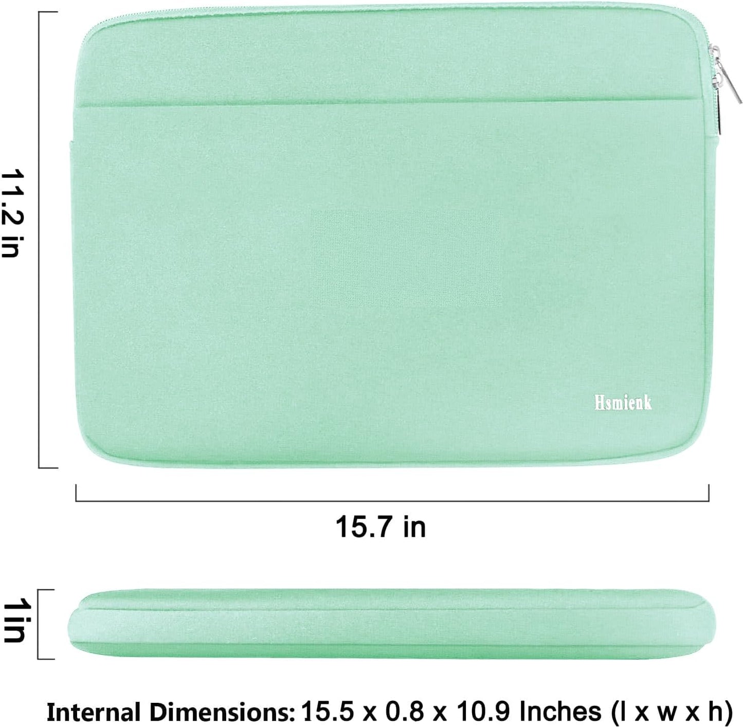 Laptop Case Sleeve 15.6 inch, Shockproof Protective Notebook Case with Accessory Pocket, Briefcase Carrying Laptop Cover for 15.6" HP, ASUS, Dell, Lenovo, Acer, Black
