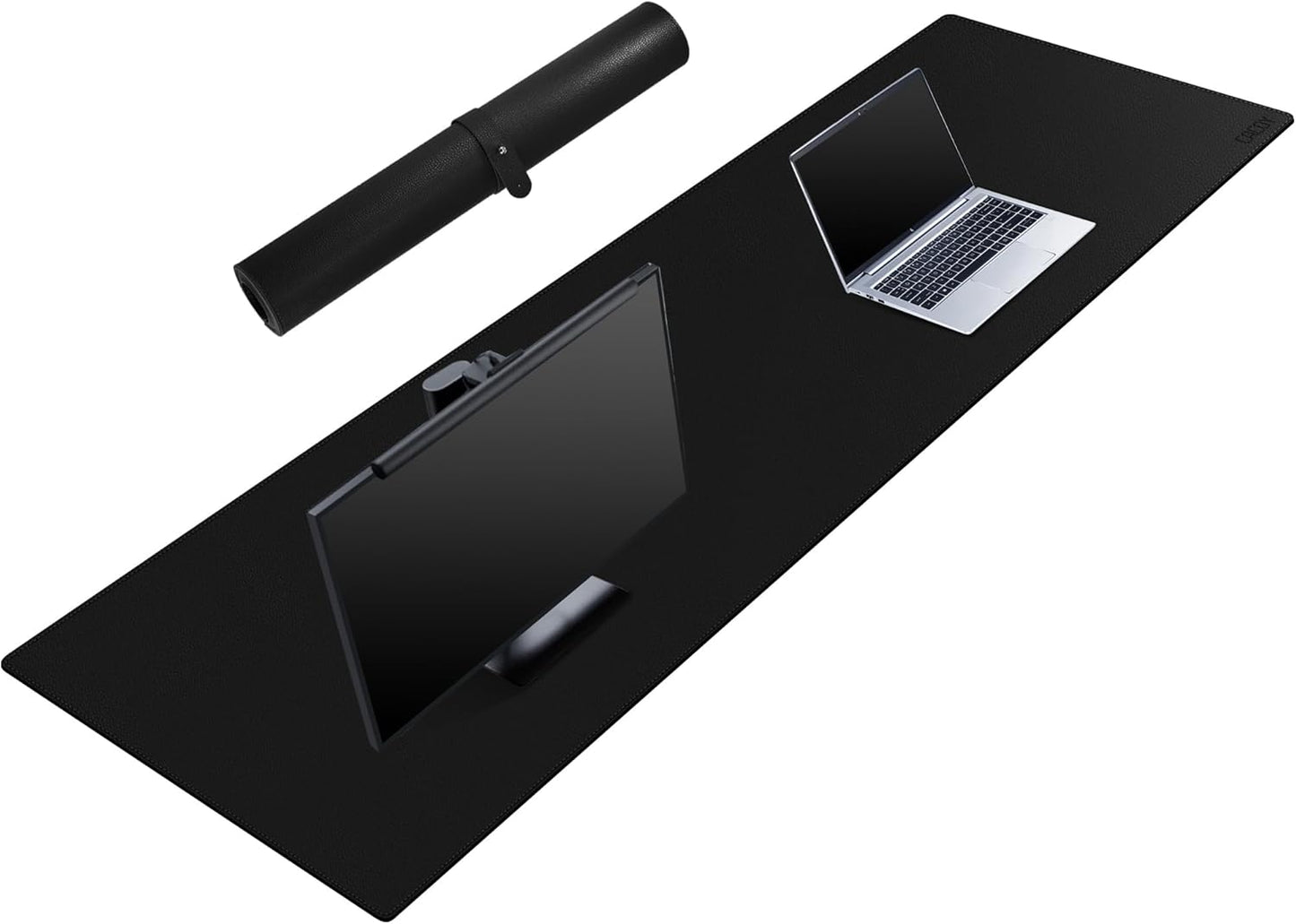 Cacoy 36" x 20" Leather Desk Mat for Home Office, Extra Large PU Leather Desk Pad Blotters, Waterproof Computer Keyboard Mat, Extended Gaming Mouse Pad, Desk Protector for Desktop and PC Laptop, Black