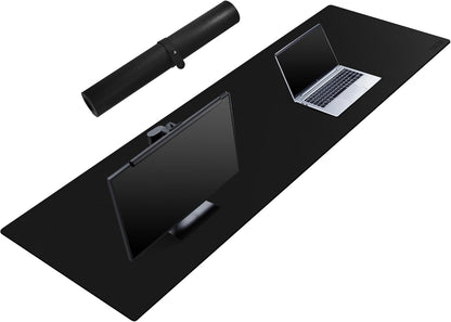 Cacoy 36" x 20" Leather Desk Mat for Home Office, Extra Large PU Leather Desk Pad Blotters, Waterproof Computer Keyboard Mat, Extended Gaming Mouse Pad, Desk Protector for Desktop and PC Laptop, Black