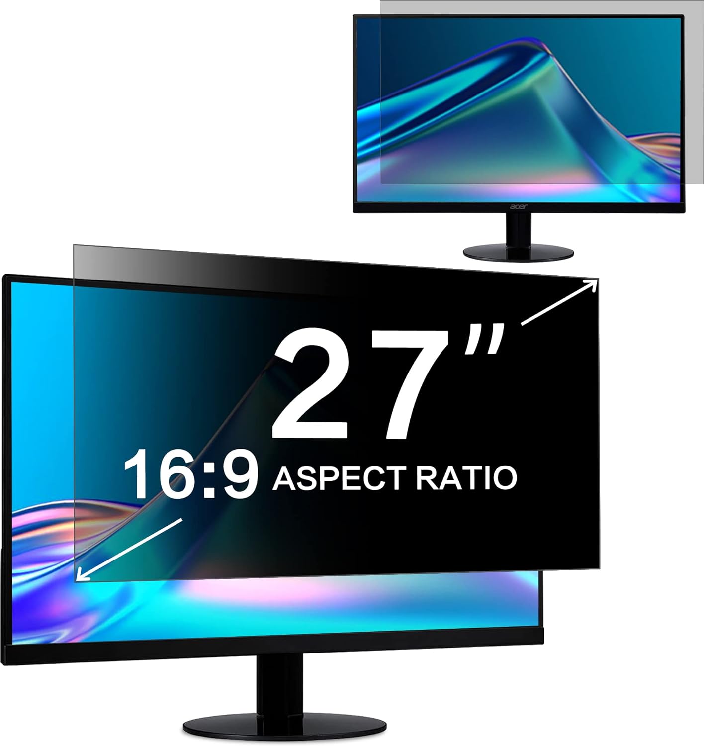 ZOEGAA 14 Inch Laptop Privacy Screen Filter, for 16:10 Widescreen Monitors -Dell HP Acer Samsung Lenovo ASUS Toshiba, Removable Privacy Screen Anti-Peeping, Anti Blue Light Blocking and Anti Glare