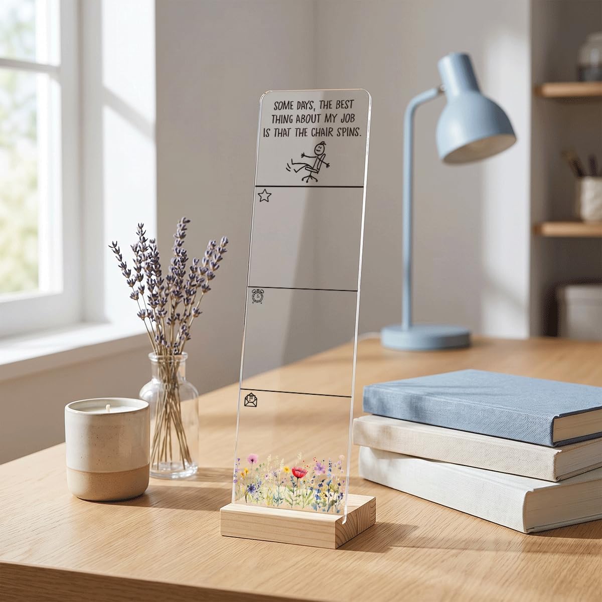 Sticky Note Holder Acrylic Monitor Memo Board Desk Organizers and Accessories Desk Decor Post It Note Holder with 200Pcs Sticky Notes Funny Sarcastic Office Positive Desk Sign