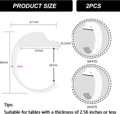 2PCS Purse Hook for Table Purse Hanger for Desk Portable Desk Bag Hook Non-slip Purse Holder for Table High-Strength Alloy Material for Durability Hangers for Table for Heavy Loads((Black and Gray)