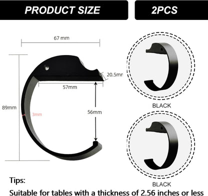 Bag Hook Heavy Sturdy Purse Hook for Table & Holds 50 lbs Purse Holder for Table Portable Purse Hanger for Table 2pcs Black and White