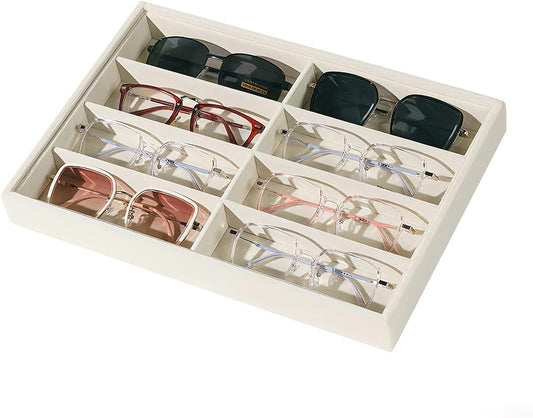 Glasses Holder Box Drawer Sunglass Organizer for Men Clear Storage Case 8 Slot Multiple Reading Glasses Display