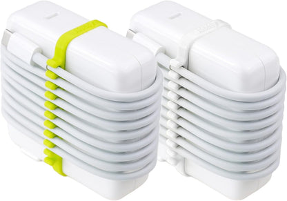 [2-Pack] Most Compact MacBook Cable Organizer – Travel Cord Reel for 61/67/87/96/140W Apple Chargers | Slim Fit, Lightweight & Durable 3D Print with Recyclable Material