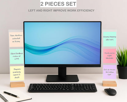 Monitor Memo Board,Detachable Acrylic Sticky Note Holder - Transparent Desktop Monitor Memo Board Stand for Computer Laptop, Portable Message Panel Reminder Office Desk Accessories (2PCS)