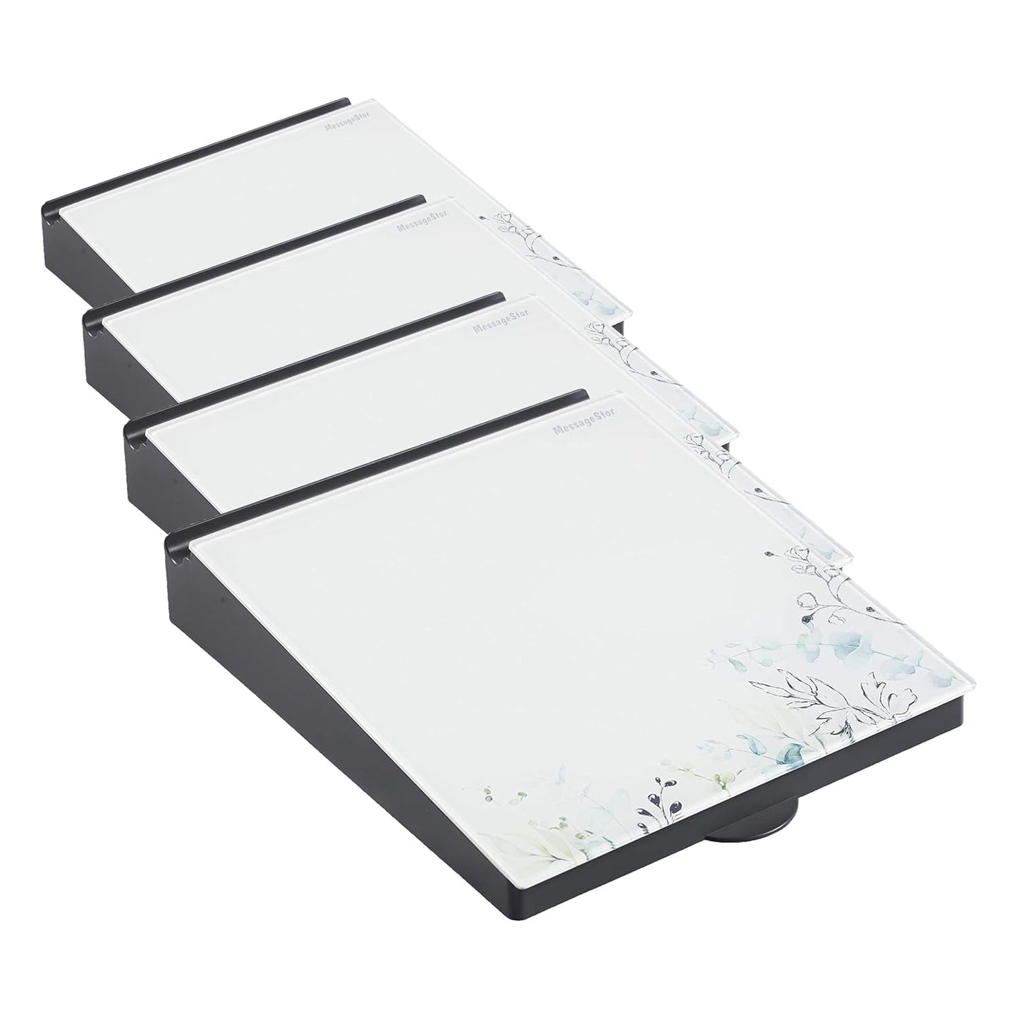 ECR4Kids MessageStor Dry-Erase Glass Board Memo Station, Desk Organizer, Assorted