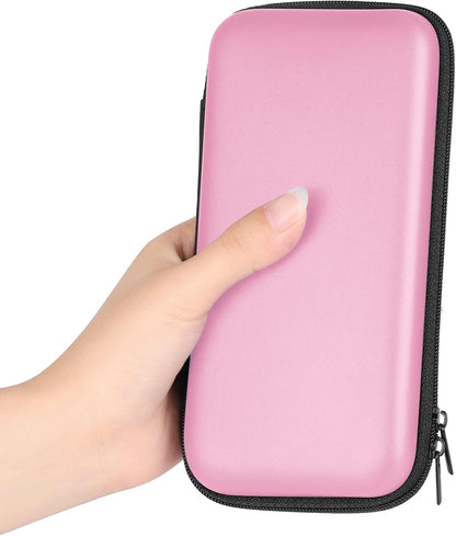 iMangoo Travel Essential Electronics Organizer Pouch Charger Case, Shockproof Dual Zipper Power Bank Cables Tech Accessories Purse, Men & Women Travel Must Have Storage Bag, 6.5x3.2x1 inch Rose Gold