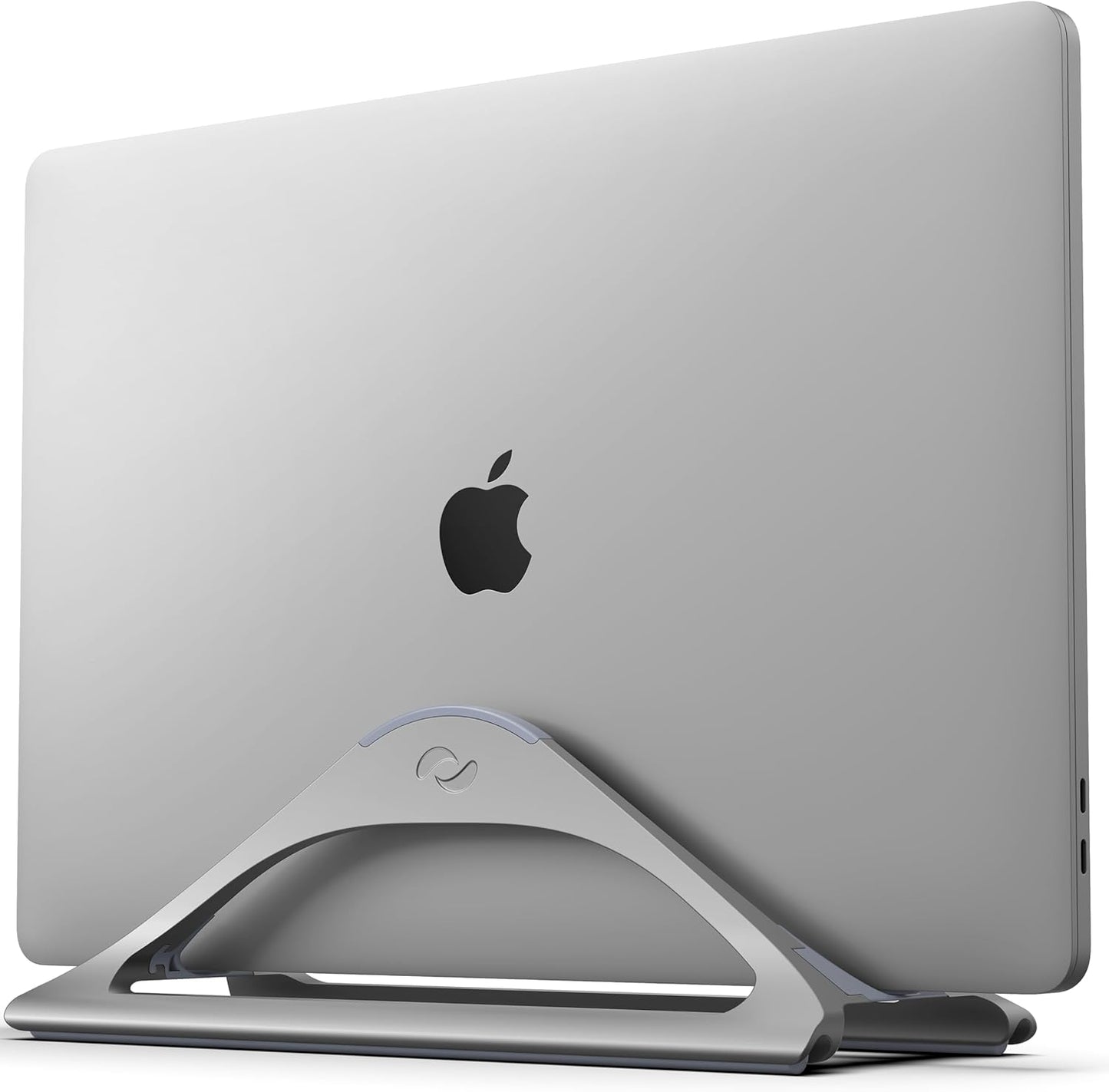 HumanCentric Vertical Laptop Stand for Desks in Matte Black, Upright Adjustable Holder to Dock Apple MacBook Stand, and Other Laptops to Organize Work & Home Office, Automatic Grip