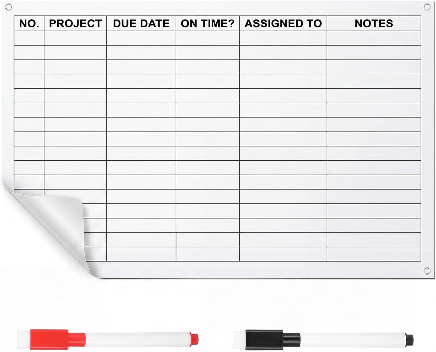 Lincia Large Dry Erase Project Management Planning Chart 24" x 36" Erasable Lined Project Planner Poster for Whiteboard Wall Visual White Board for Office Teams Scheduling Tracking Progress Managers