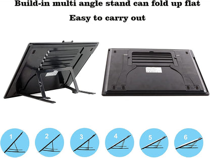 YINGWOND Rechargeable A4 LED Light Pad with Padded Case, Tracing Light Box w/Riser Stands and Paper Clip, 6 Levels of Brightness, Type-c Cable, Wireless Diamond Painting Light Board