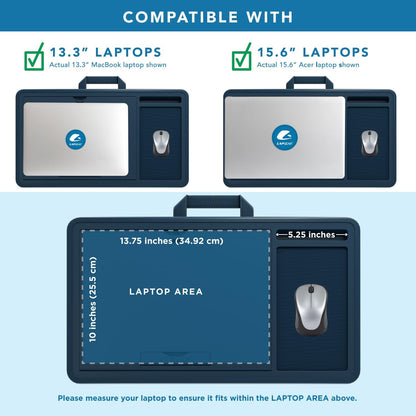 LAPGEAR Ergonomic Pro 2.0 Lap Desk with 9 Adjustable Heights, Built-in Mouse Pad & Phone Slot – Full Microbead Cushion, Storage Pocket – Fits Laptops up to 15.6" – Dusty Rose – Style No. 49504