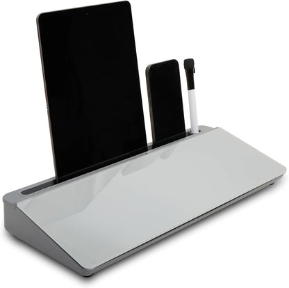 GAROOD Desktop Whiteboard with Storage Desk White Board Desk Board Glass White Board with Stand Home Office Organizer Phone Holder 15.8X7X2 inches