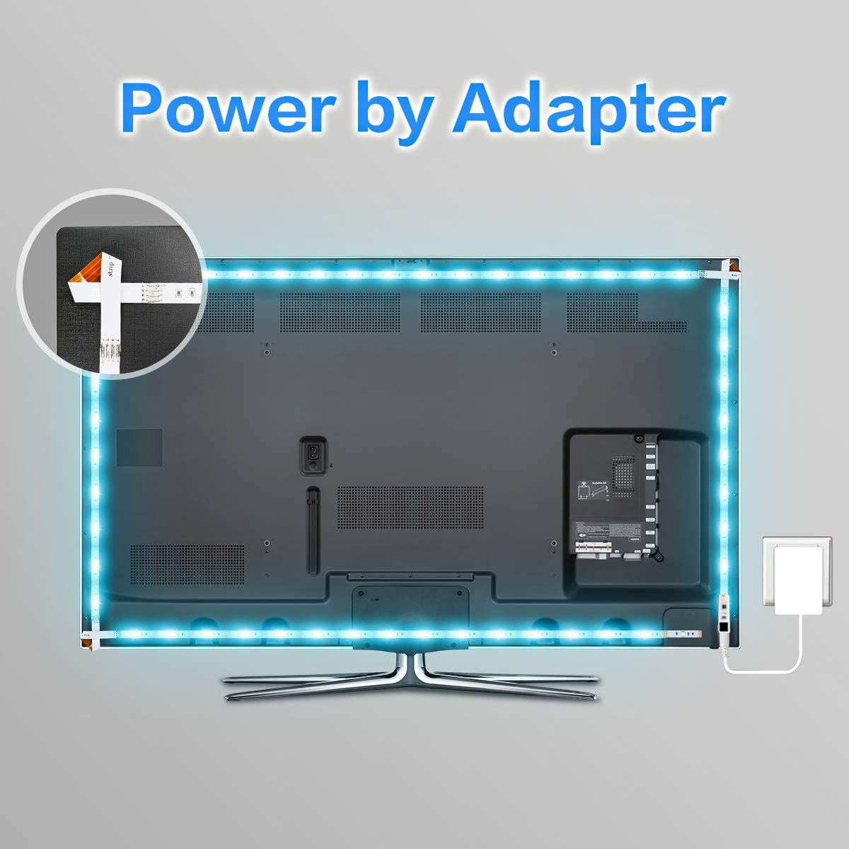 Bason TV LED Backlight for 55-65 inch TV, Bluetooth APP & Remote Control Strip Lights, Immersive Music Sync RGB USB Bias Lighting, Ambient TV Backlighting for Gaming, Movie & Home Theater Setup