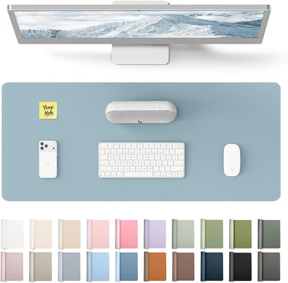 YSAGi Large Extended PU Leather Desk Pad Protector – Non-Slip Waterproof Desk Mat for Office & Home, Easy Clean Mouse Pad & Laptop Writing Blotter 35.4"x17" Black - Colors A