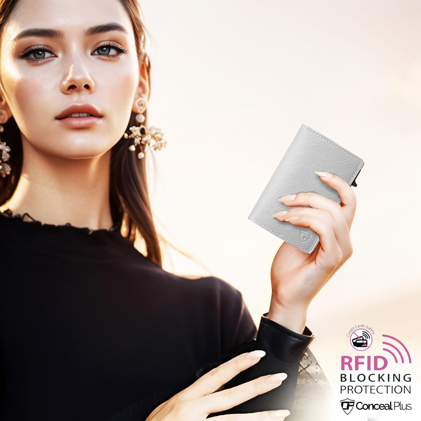 Conceal Plus Wallet Finder Slim Tracker, 5-Year Battery Life - Never Needs Charging, Track Wallet, Backpack, Luggage and More, Works with Apple Find My iOS Only (Android Not Supported)