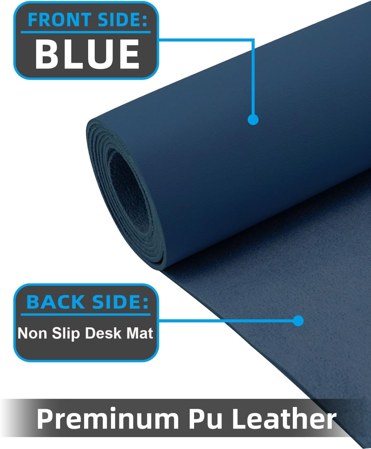Leather Desk Pad Protector, Office Desk Mat, Large Mouse Pad, Non-Slip PU Leather Desk Blotter, Laptop Desk Pad Desk Accessories for Office and Home (Black, 40" x 17")