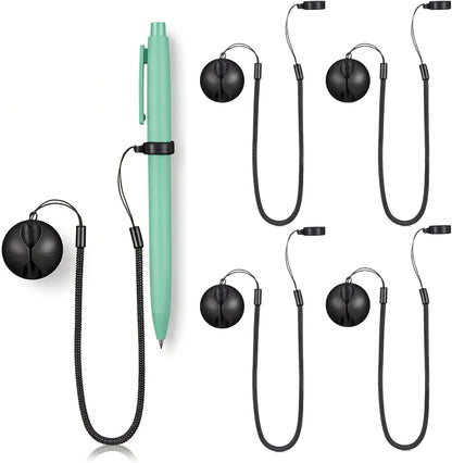 4PCS Retractable Pen Leash Holder with Chain,Plastic Pencil Lanyard with Silicone Rings,Anti-Lose Elastic Stylus Teacher Pen Lanyard Elastic Tether for Tablets Writing Boards Loss Prevention Strap