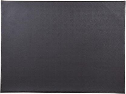 KINGFOM Ultra-Smooth PU Leather Desk Pad & Mat Office Desk Drawing & Writing Board A3/ A4 File Paper Clip Table Protector Mat on Top Large 24''x18'' (Black)