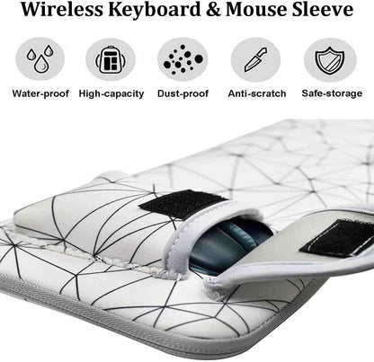 Wireless Keyboard Mouse Sleeve Travel Case Neoprene Shockproof Protective Keyboard Case for Logitech MK270 Wireless Keyboard And Mouse Combo (Black)