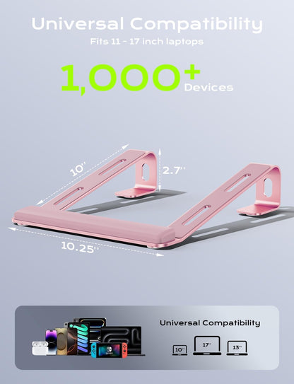 JCZT Clear Acrylic Laptop Stand for Desk, with Wrist Rest, Ergonomic Detachable Mount Compatible with 10-17'' All Laptops Such as MacBook Air Pro/HP/Dell/Lenovo