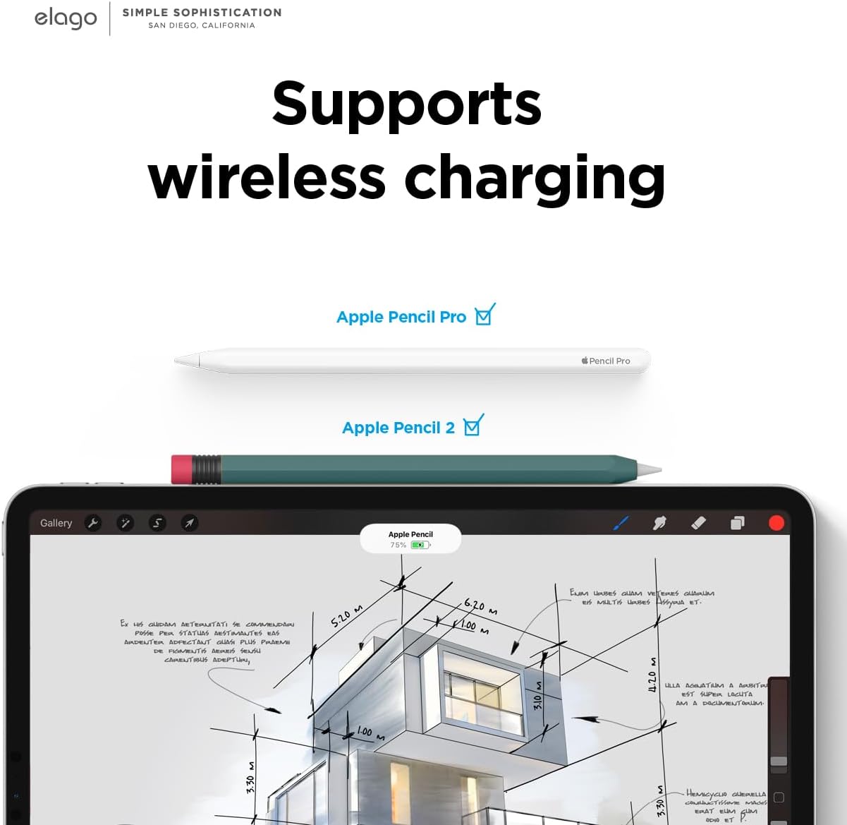 elago Compatible with Apple Pencil Pro Case & Apple Pencil 2nd Generation Case, Compatible with Magnetic Charging, Double Tap, Squeeze, Haptic (Must Read Installation Instructions) [Lovely Pink]