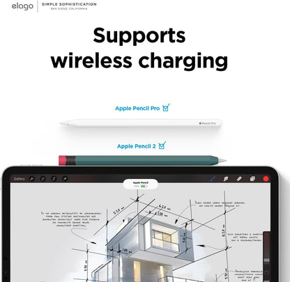 elago Compatible with Apple Pencil Pro Case & Apple Pencil 2nd Generation Case, Compatible with Magnetic Charging, Double Tap, Squeeze, Haptic (Must Read Installation Instructions) [Lovely Pink]