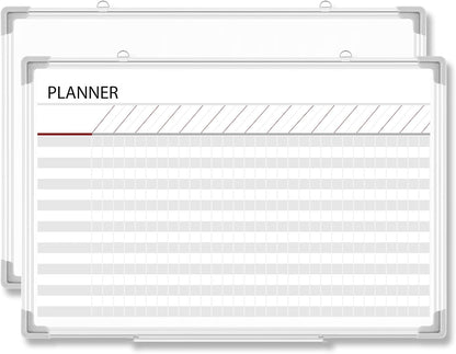 Lincia Aluminum Frame Dry Erase Board with Lines, Double Sided Wall-Mounted Whiteboard for Scheduling, to Do Lists & Weekly Planning, Reusable Calendar for Home & Work(Project Planning Board,24"x18")