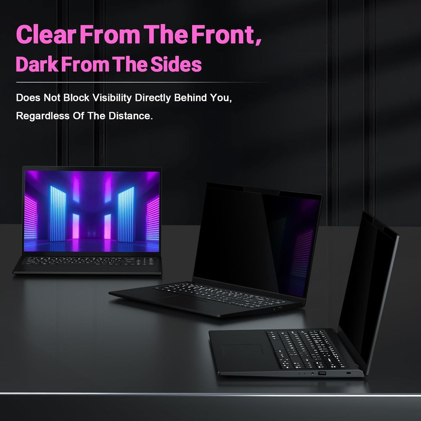 PYS Magnetic Laptop Privacy Screen 14 Inch 16:9 - Laptop Screen Privacy Shield, Anti-Blue Light, Anti-Glare Filter, Removable Screen Protector