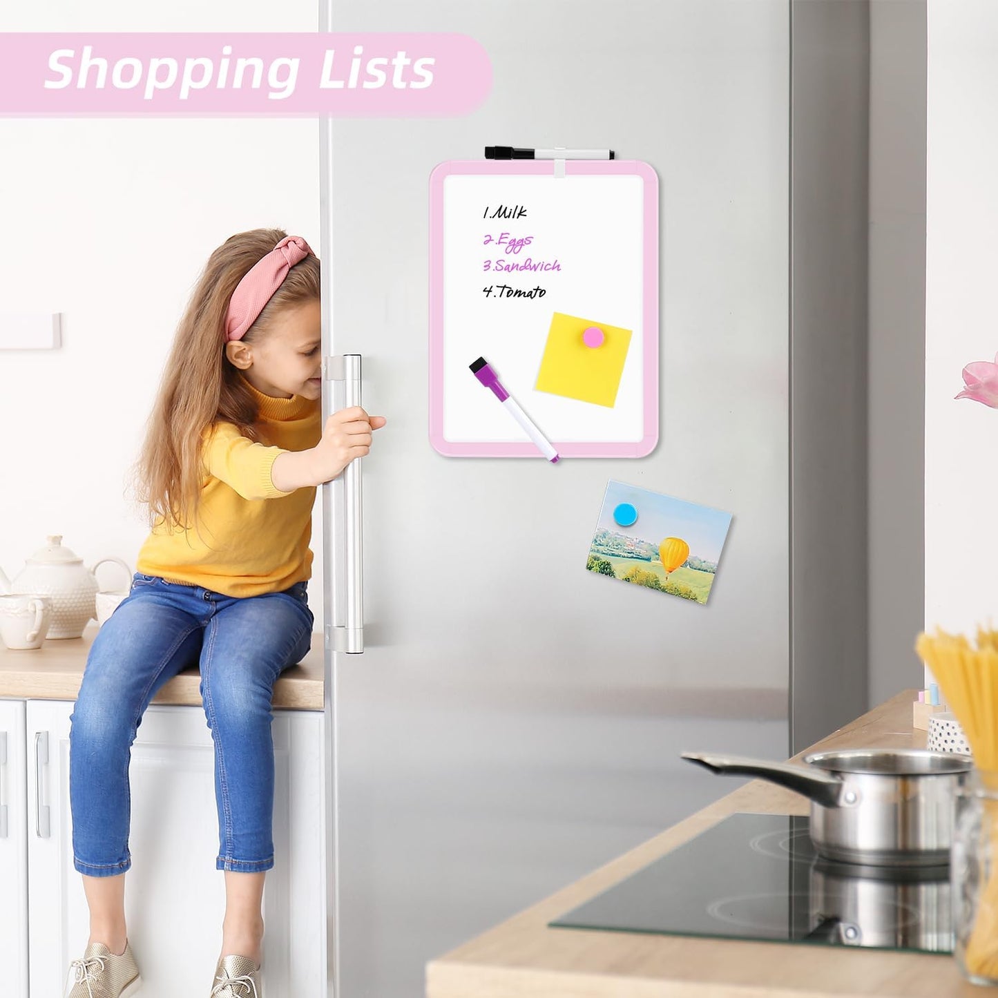 VUSIGN Small Dry Erase Whiteboard, 8.5 x 11 Inches White Board for Kids, Students, Fridge, Locker, Mini Dry Erase Board