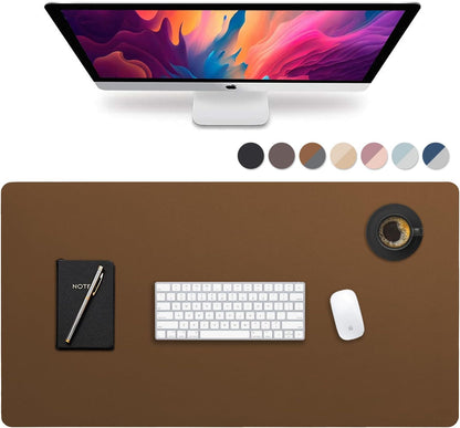 Leather Desk Pad 36" x 20", Vine Creations Office Desk Mat Waterproof Black - Premium Quality - Smooth Mouse Writing Surface - Maximum Protection Dual-Sided Pu Leather Blotter for Desk Office/Home