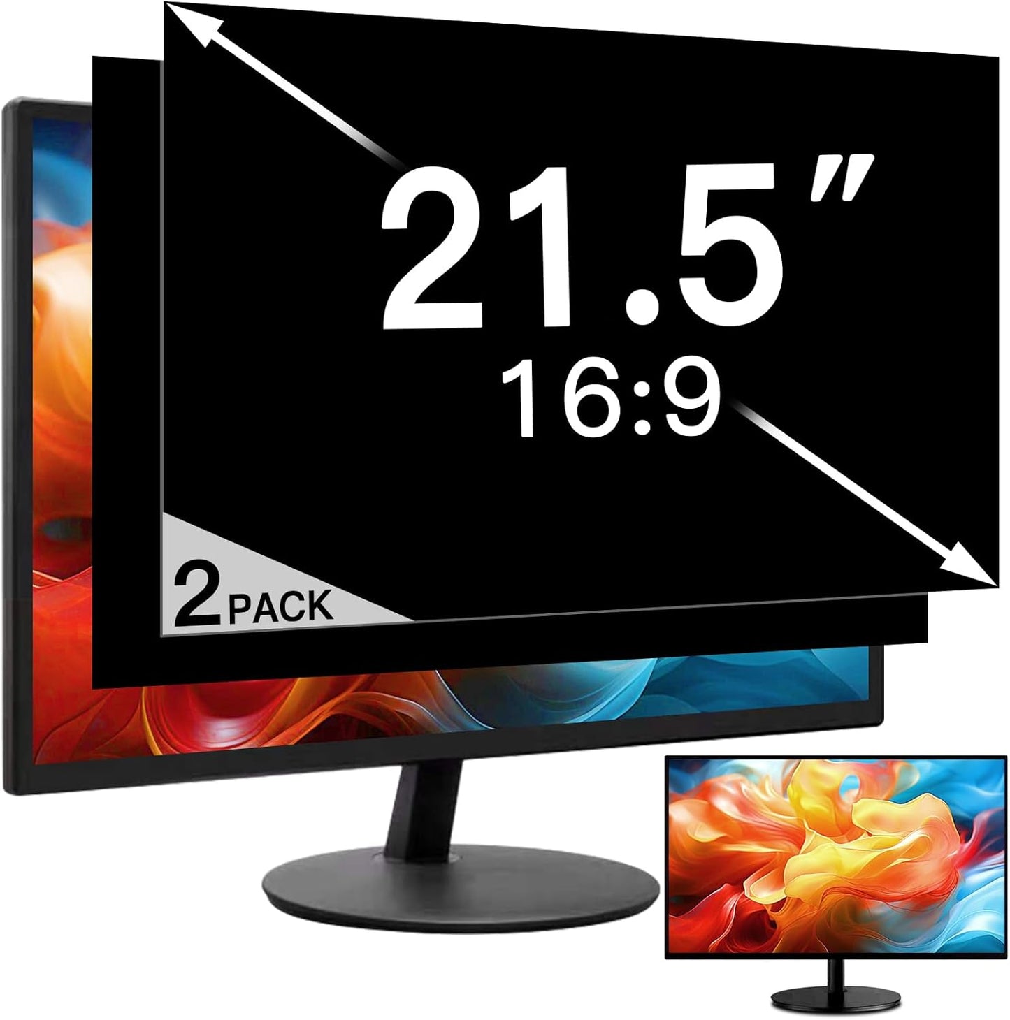 2 Pack Laptop Privacy Screen 15.6 Inch (1920x1080) Display, Anti Blue Light Glare Anti Scratch Computer Privacy Shield for 15.6" 16:9 Hp Lenovo Dell Acer Asus Samsung Portable Monitor