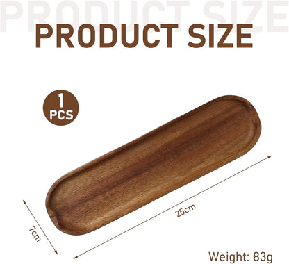 Wooden Tray Brown Pen Tray, Wood Desk Accessories, Minimalist Pen Rest Suitable for School, Home, Office Desk Art Accessories (9.8 * 2.8in)