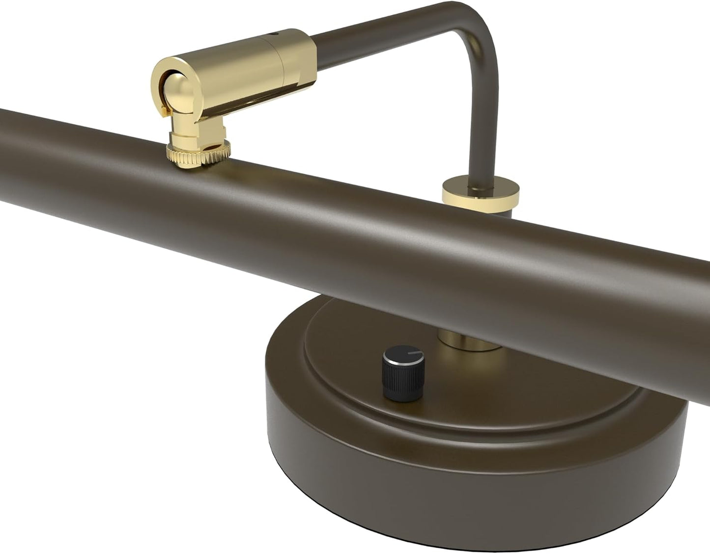 Cocoweb Adjustable LED Upright Piano Desk Lamp in Black with Brass Accents - PLED101D