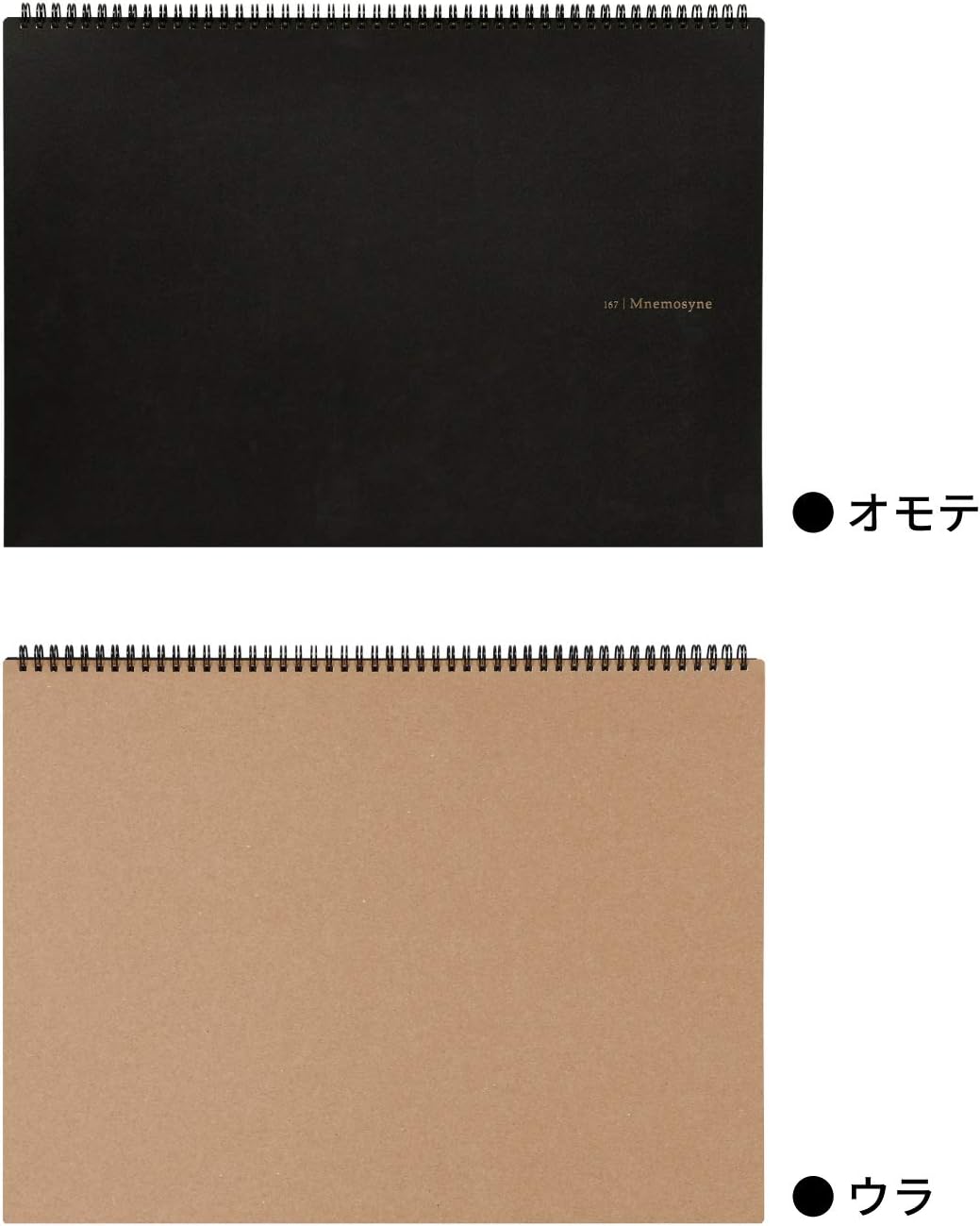 Maruman Mnemosyne Grid Notebook- Horizontal A4 Layout, 8.27" x 11.69", 70 Sheets / 140 Pages, 5mm Graph Paper Journal, Perforated Pages & Wire-Bound to Lay Flat, Black, Made in Japan