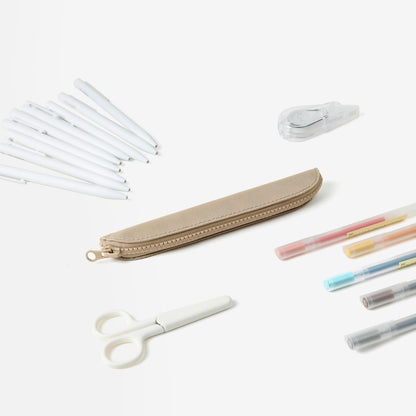 Pencil Case Durable Pencil Pouch for Pens School Featuring Oxford Lap Design (Khaki,Oxford)