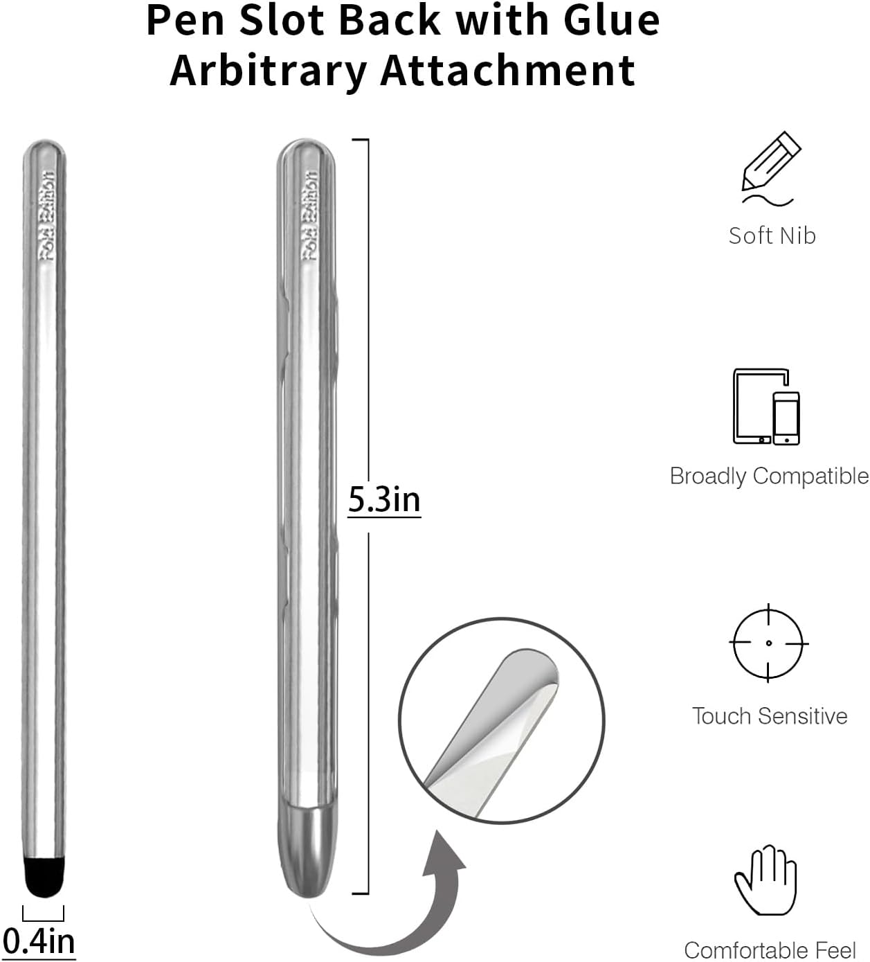 Stylus Pens with Pen Slot for Touch Screens, High Precision Capacitive Universal Stylus for iPad iPhone Tablets Samsung Galaxy All Touch Screen Devices (Black)