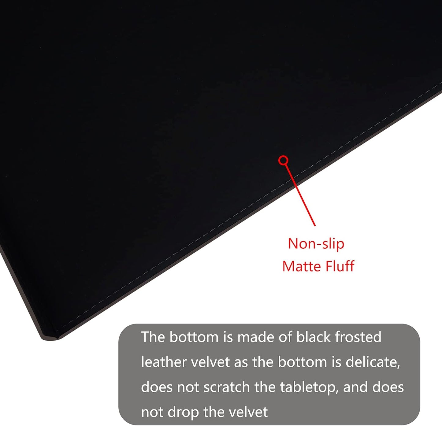 AKOZLIN 35.4"x 18.9" Soft PU Leather Surface Office Desk Mouse Mat Anti-Push Pad with Full Grip Fixation Lip Table Blotter Edge-Locked Protector