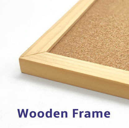 OWLKELA Cork Board 14.6"X 11", Notice Pin Board, Memo Board, Vision Board, Bulletin Board for Office, Classroom or Home, Mounting Hardware and Push Pins Included, Wooden Frame